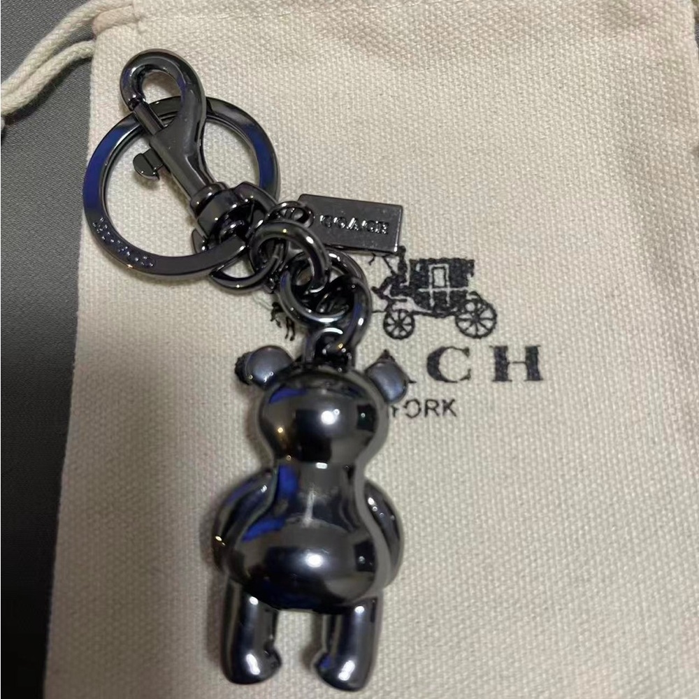 Coach Black & White Skeleton Bear Bag Charm - Picture 2 of 5